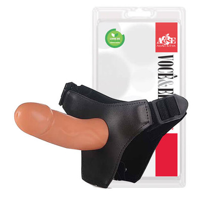 Prótese com Formato de Pênis Curvado com Glande Definida e Cinta -  Strap On Tyranus | 17 x 4 cm