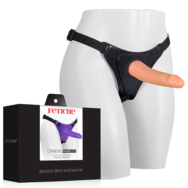 Cinta Peniana Ajustável em Vinil com Prótese Peniana - Strap On Fetiche em Vinil Adjust Completa | 19 x 5 cm | Disponível em 4 Cores - 5