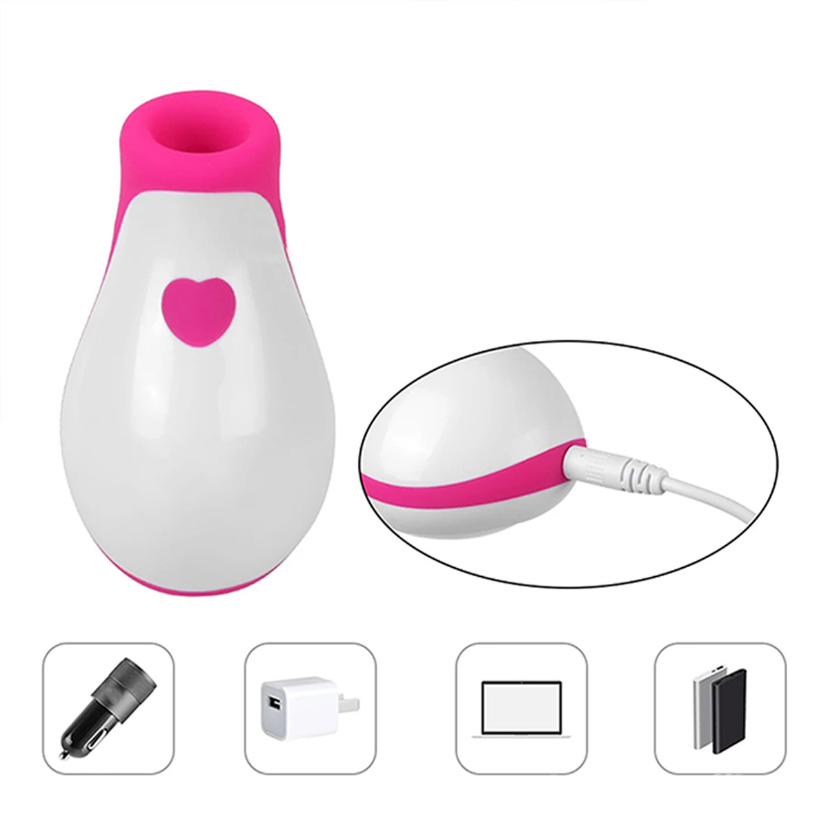 Estimulador de Clitóris e Mamilos com 8 Modos de Pulsação Recarregável - White Swan | 9,1 x 5,6 cm - 5