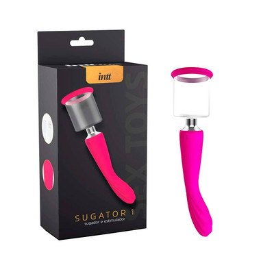 Vibrador Estimulador de Ponto G e Sugador de Clítoris e Mamilos, Possui 7 Modos de Vibrações e 3 Intensidades de Sucção - Sugator 1 Intt Toys | 29 x  4 cm | Disponível em 2 Cores