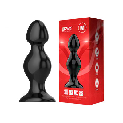 Foto 1 do produto Plug Anal no Tamanho M em Silicone Atóxico com Formato Escalonado e Base Feita em Ventosa - Super Butt Plug | 13,2 x 4,9 cm