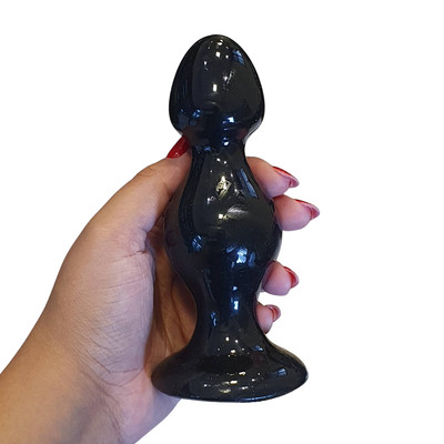 Foto 4 do produto Plug Anal no Tamanho M em Silicone Atóxico com Formato Escalonado e Base Feita em Ventosa - Super Butt Plug | 13,2 x 4,9 cm