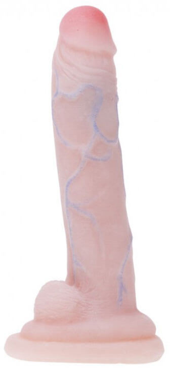 Super Sarver - Pênis Gigante em Cyberskin com Glande Definida, Vértebra, Escroto e Base para Apoio - 21,5 x 4,7 cm - 2