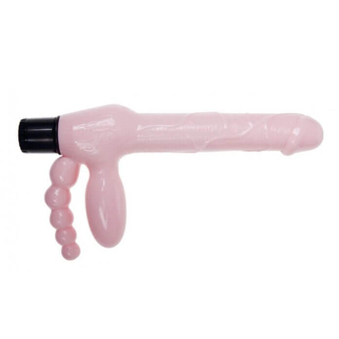 Super Strapless Dildo - Prótese Peniana com Plug Anal Escalonado e Plug Vaginal com Vibração em Multivelocidade - 15,5 x 3,3 cm - 3