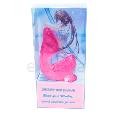 Foto 1 do produto Super Vibrator - Vibrador em Gel com Estimulador de Clítoris Flexível e Vibro Multivelocidade - 12,5 x 5 cm  | Cor: Rosa