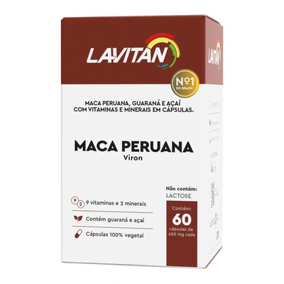 Suplemento Alimentar Multivitamínico com Maca Peruana, Guaraná e Açaí - Lavitan Viron | 60 Cápsulas