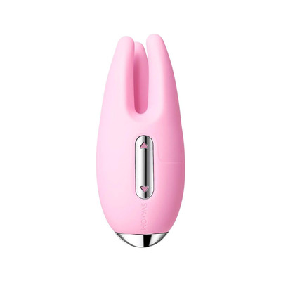 Foto 2 do produto Estimulador de Clitóris em Silicone com 3 Modos de Vibração e Recarregável - Svakom Cookie | 9,5 x 4,1 cm | Cor: Rosa Claro