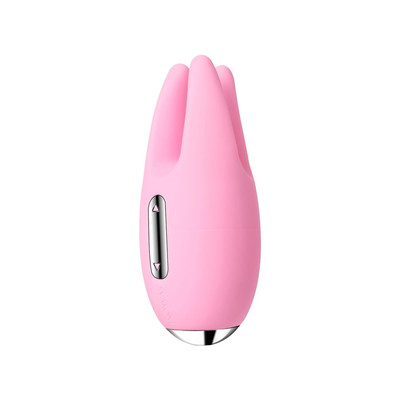 Foto 5 do produto Estimulador de Clitóris em Silicone com 3 Modos de Vibração e Recarregável - Svakom Cookie | 9,5 x 4,1 cm | Cor: Rosa Claro