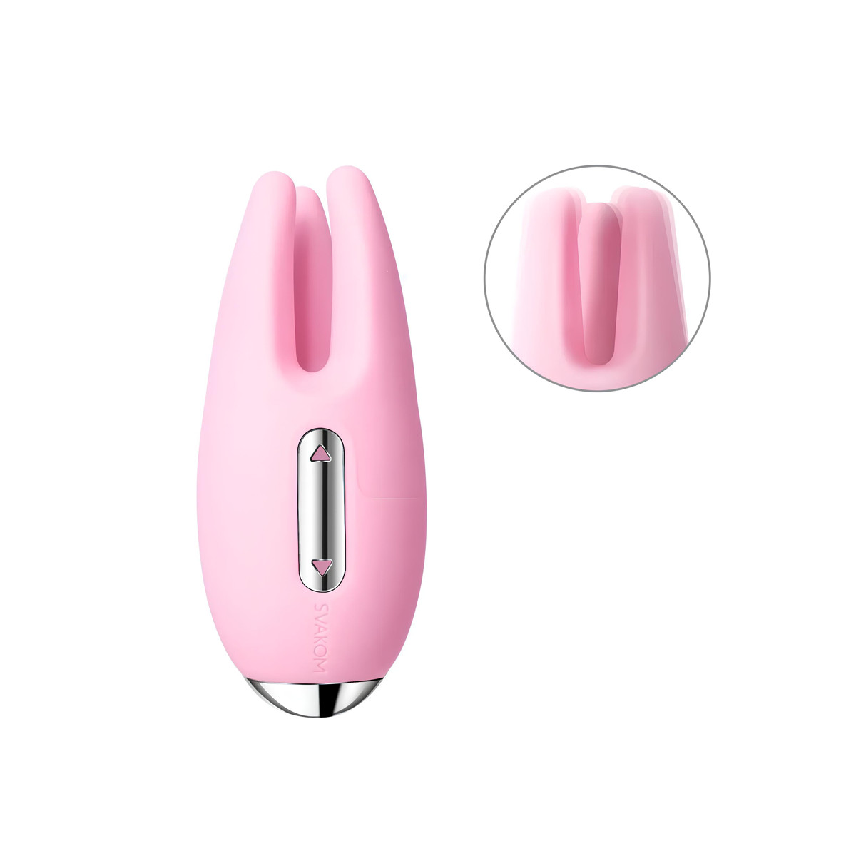 Estimulador de Clitóris em Silicone com 3 Modos de Vibração e Recarregável - Svakom Cookie | 9,5 x 4,1 cm | Cor: Rosa Claro - 6