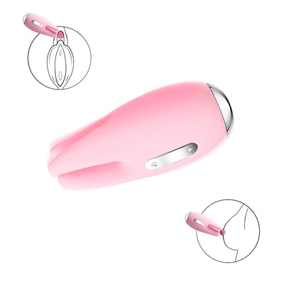 Foto 8 do produto Estimulador de Clitóris em Silicone com 3 Modos de Vibração e Recarregável - Svakom Cookie | 9,5 x 4,1 cm | Cor: Rosa Claro