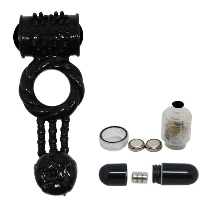 Anel Peniano em Silicone Flexível com Vibração, Estimulador de Clitóris e Períneo - Baile Sweet Ring - 5