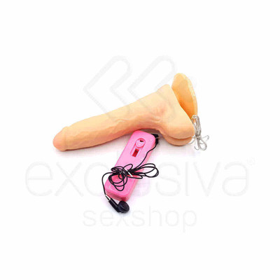 Foto 2 do produto Swing Guy - Prótese Rotativa em Cyberskin com Glande Definida, Veias, Escroto, Ventosa, Controle Remoto e Simulação de Gemido - 15 x 3,8 cm