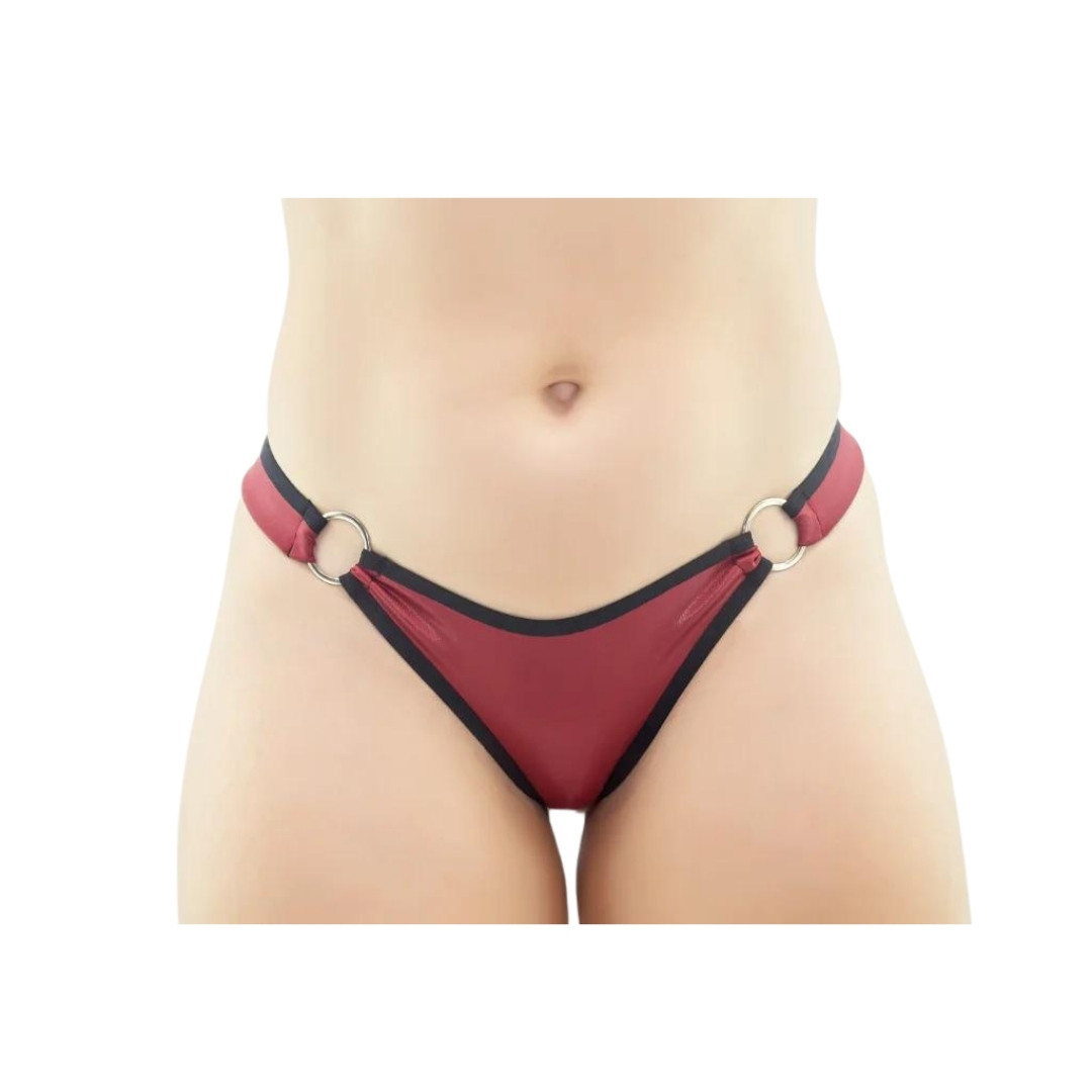 Tanga Feminina com Detalhes de Argolas - SD Girl | Tamanho Único | Disponível em 3 Cores - 3