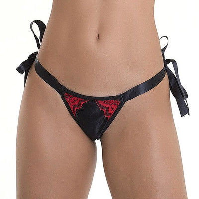 Tanga Striper - Calcinha Fio Dental em Tule com Detalhes em Renda