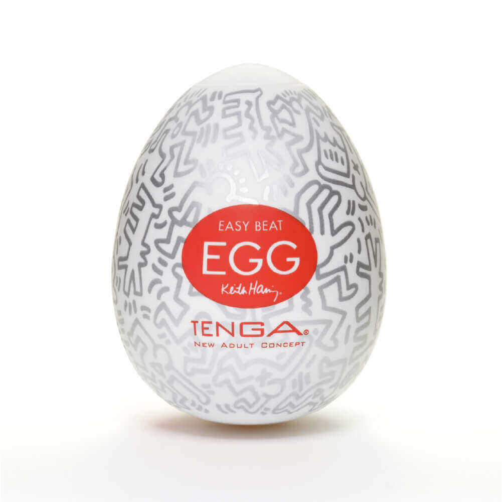Masturbador em TPE com Textura Personalizada - Tenga x Keith Haring Egg Party | 5,8 x 5 cm - 2