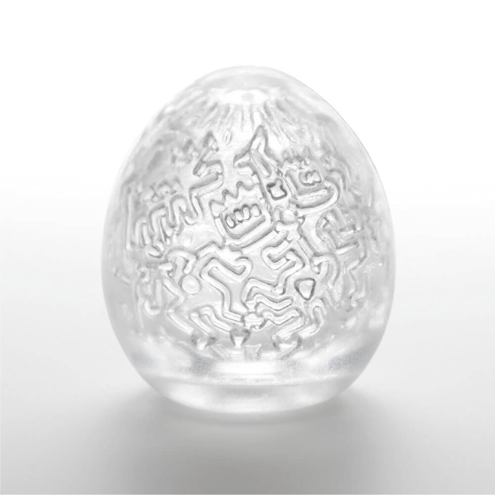 Masturbador em TPE com Textura Personalizada - Tenga x Keith Haring Egg Party | 5,8 x 5 cm - 3