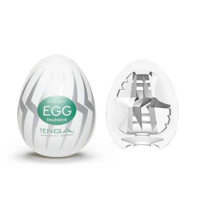 Masturbador em TPE com Textura Interna - Tenga Egg Thunder | 5,8 x 5 cm