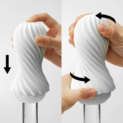 Foto 4 do produto Masturbador em TPE com Textura Interna e Sistema de Vácuo - Tenga Flex | Disponível em 2 Cores