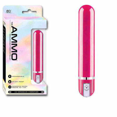 Bullet Recarregável com 10 Modos de Vibração - The Ammo - 11,6 x 2 cm | Cor: Rosa