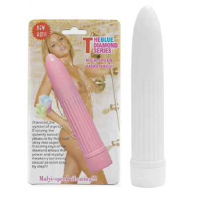 Foto 1 do produto The Blue Diamond Series - Vibrador Personal com Relevo Estriado e Vibração Multivelocidade - 13,5 x 2,5 cm | Cor: Branco