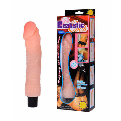 Foto 1 do produto The Realistic Cock - Prótese Realística em Formato de Pênis com Glande Definida, Nódulos Massageadores e Vibração Multivelocidade - 16,7 x 4,2 cm