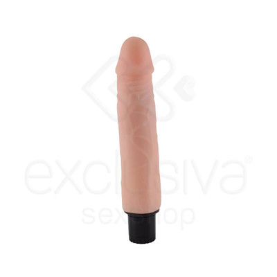 Foto 2 do produto The Realistic Cock - Prótese Realística em Formato de Pênis com Glande, Prepúcio e Veias Definidas com Vibração Multivelocidade - 18 x 4,1 cm