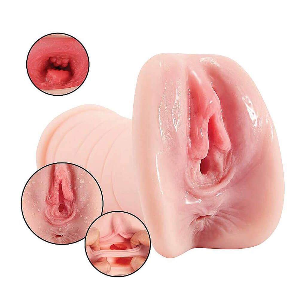 Masturbador Masculino com Formato de Vagina e Ânus em Cyberskin - The Realistic | 14,8 x 6,6 cm - 2
