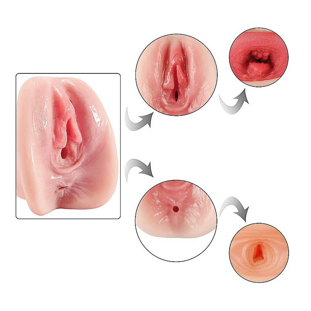 Masturbador Masculino com Formato de Vagina e Ânus em Cyberskin - The Realistic | 14,8 x 6,6 cm - 3
