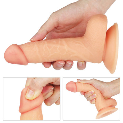 Foto 6 do produto Prótese Peniana Realística em TPE com Escroto, Veias Salientes e Ventosa - Lovetoy The Ultra Soft Dude 7.0 | 13 x 3,6 cm