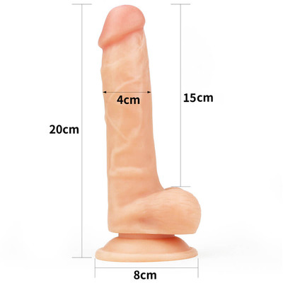 Foto 8 do produto The Ultra Soft Dude 8.0 - Prótese Peniana Realística em Silicone Soft Touch com Escroto, Veias Salientes e Ventosa - 15 x 4 cm