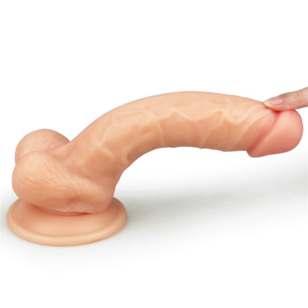 The Ultra Soft Dude 8.0 - Prótese Peniana Realística em Silicone Soft Touch com Escroto, Veias Salientes e Ventosa - 15 x 4 cm - 4