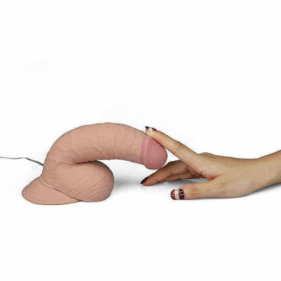 Foto 4 do produto The Ultra Soft Dude - Prótese Realística em Formato de Pênis em Silicone com Escroto, Ventosa e 10 Modos de Vibrações - 14 x 5