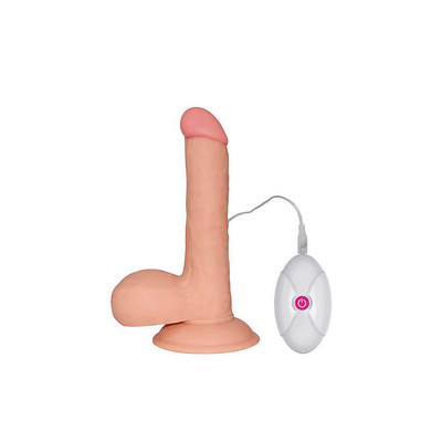 Foto 2 do produto The Ultra Soft Dude - Prótese Realística em Formato de Pênis em Silicone com Escroto, Ventosa e 10 Vibrações Impulse - 14 x 4 cm