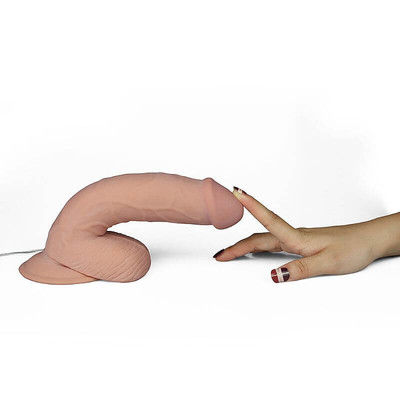 Foto 3 do produto The Ultra Soft Dude - Prótese Realística em Formato de Pênis em Silicone com Glande, Escroto, Veias, Ventosa e 10 Vibrações - 17,5 x 4,3 cm