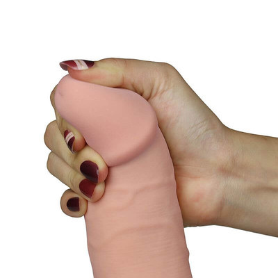 Foto 4 do produto The Ultra Soft Dude - Prótese Realística em Formato de Pênis em Silicone com Glande, Escroto, Veias, Ventosa e 10 Vibrações - 17,5 x 4,3 cm