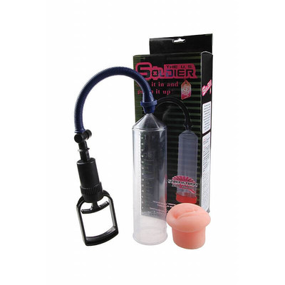 Foto 2 do produto The U.S. Soldier Penis Pump - Bomba Peniana Manual com Manopla e Anel em Cyberskin com Formato de Vagina