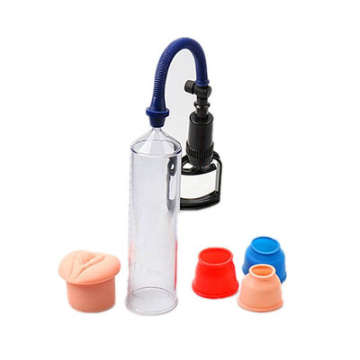 Foto 2 do produto Bomba Peniana Manual com Manopla, 3 Anéis em Silicone e 1 Anel Formato de Vagina em TPE - The U.S. Soldier Penis Pump