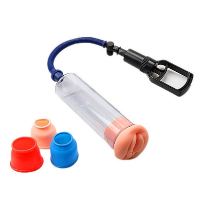 Foto 1 do produto Bomba Peniana Manual com Manopla, 3 Anéis em Silicone e 1 Anel Formato de Vagina em TPE - The U.S. Soldier Penis Pump