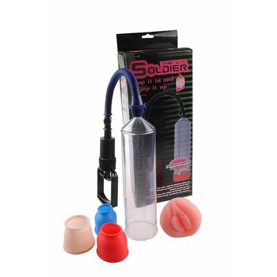 Foto 4 do produto Bomba Peniana Manual com Manopla, 3 Anéis em Silicone e 1 Anel Formato de Vagina em TPE - The U.S. Soldier Penis Pump