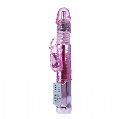 Foto 2 do produto Throbbing Bunny - Vibrador Recarregável Estimulador de Clítoris em Forma de Coelho com Textura Anelar, 12 Modos de Rotação e 4 Velocidades de Rotação - 25 x 3,5 cm