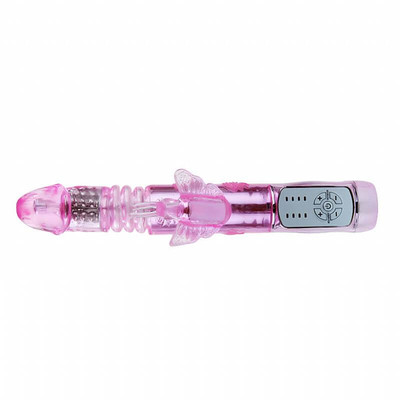 Foto 3 do produto Throbbing Butterfly - Vibrador Recarregável Estimulador de Clítoris em Forma de Borboleta com Textura Anelar, 12 Modos de Rotação e 4 Velocidades de Rotação - 24,5 x 3,5 cm