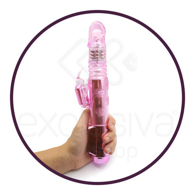 Foto 4 do produto Throbbing Butterfly - Vibrador Recarregável Estimulador de Clítoris em Forma de Borboleta com Textura Anelar, 12 Modos de Rotação e 4 Velocidades de Rotação - 24,5 x 3,5 cm