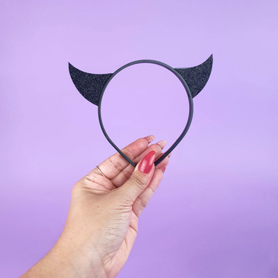 Tiara Diabinho com Glitter - FestaChic | Disponível em 2 Cores