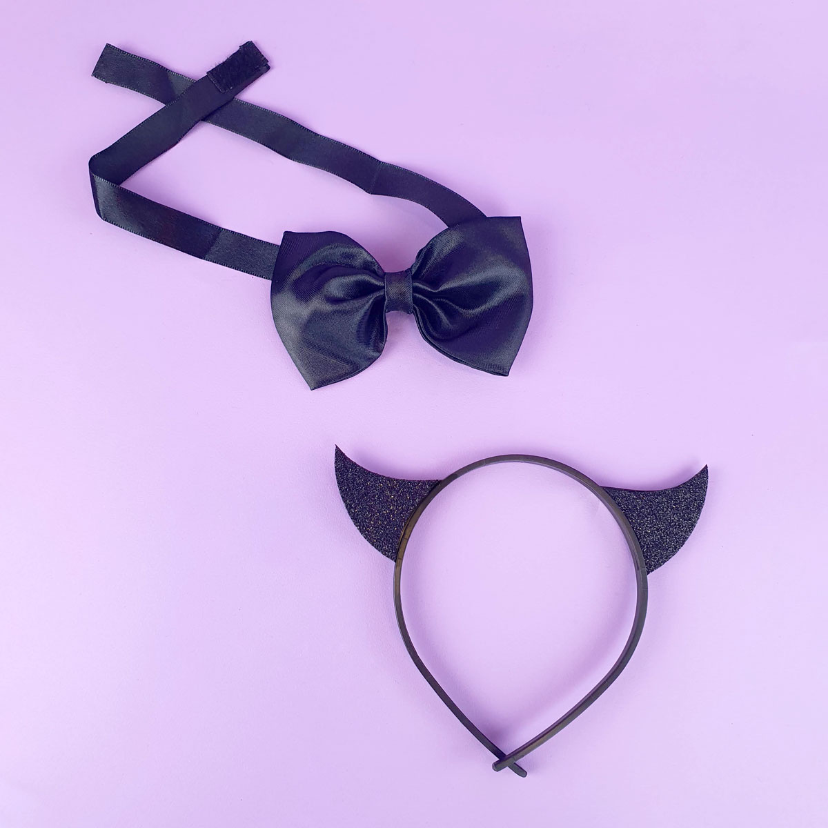 Tiara Diabinho com Glitter e Gravata Borboleta - FestaChic | Disponível em 2 Cores - 2