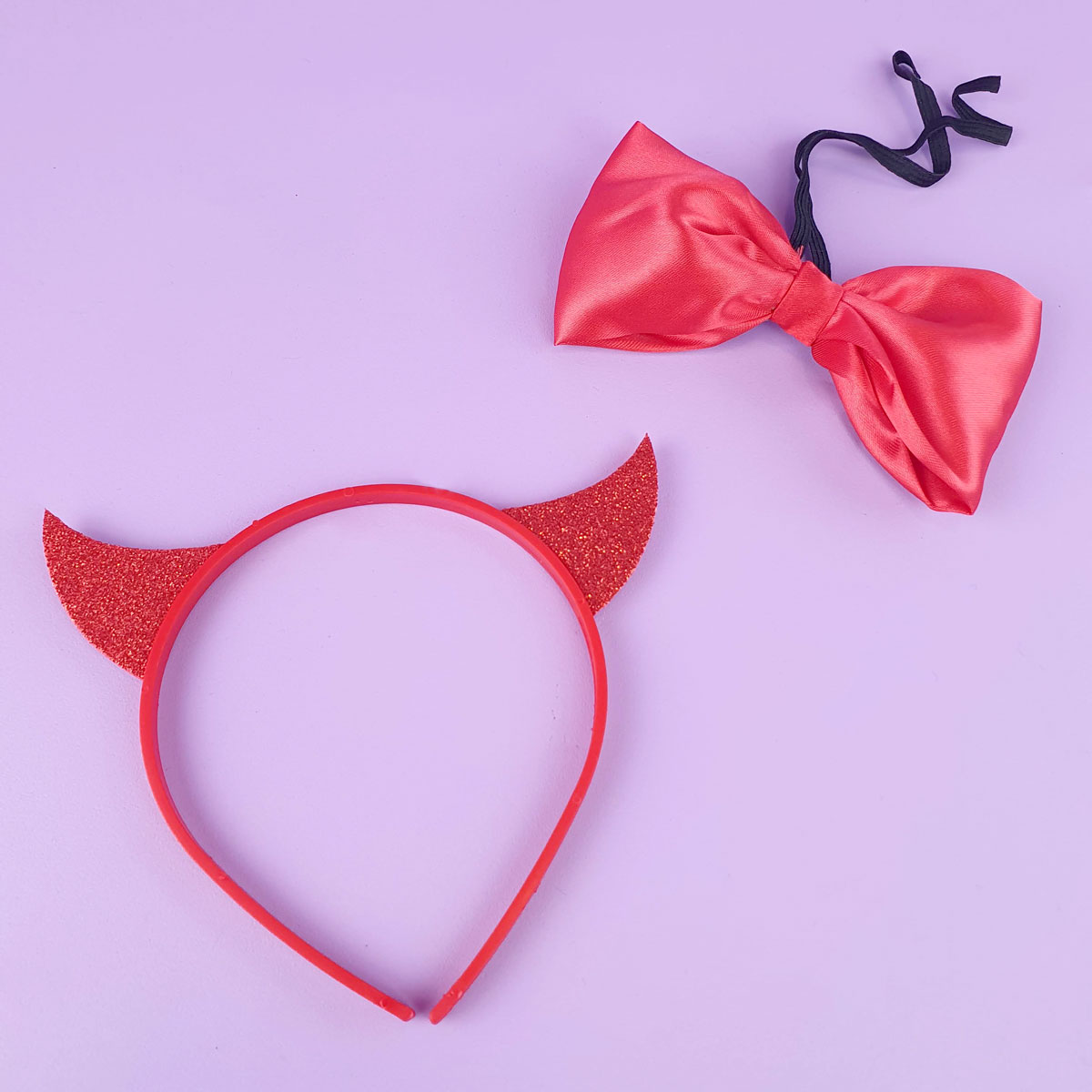 Tiara Diabinho com Glitter e Gravata Borboleta - FestaChic | Disponível em 2 Cores - 3