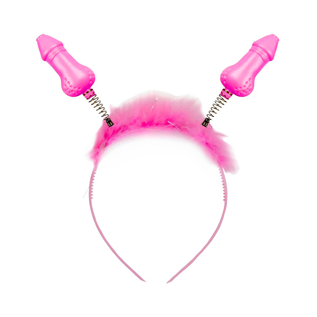 Tiara com Plumas para Cabeça e Mini Pênis Fixados Por Mola - FestaChic | Disponível em 3 Cores - 4