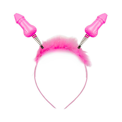 Tiara com Plumas para Cabeça e Mini Pênis Fixados Por Mola - FestaChic | Disponível em 3 Cores