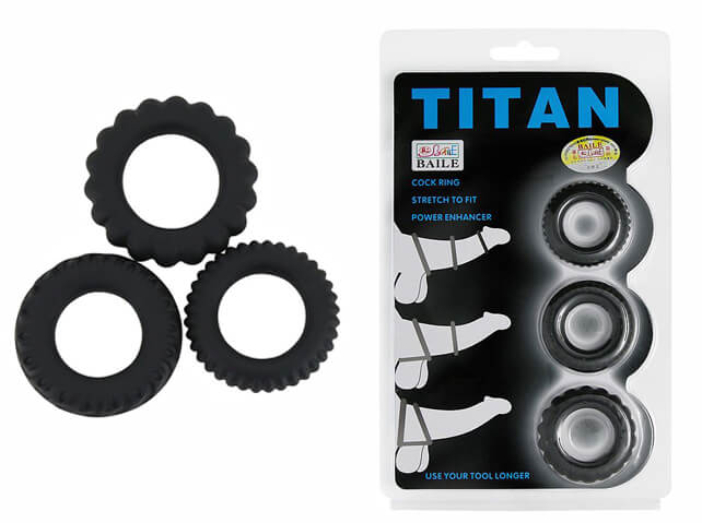 Titan - Kit com 3 Anéis Penianos de Diferentes Texturas - 1