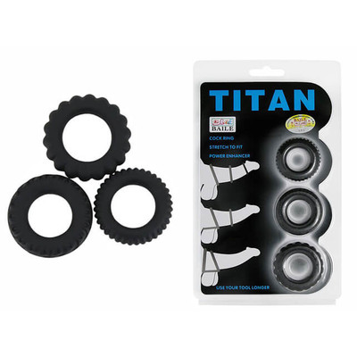 Foto 1 do produto Titan - Kit com 3 Anéis Penianos de Diferentes Texturas