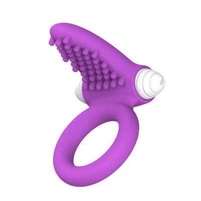 Foto 2 do produto Tongue Cock Ring - Anel Peniano em Silicone com Estimulador Clitoriano e Vibração Única | Cor: Lilás